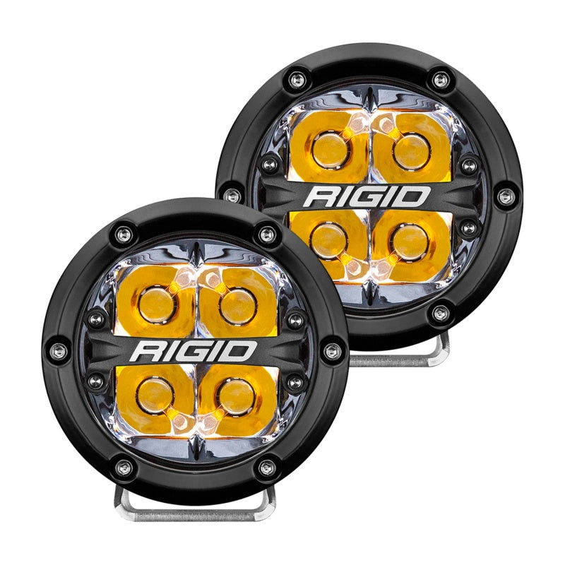 Rigid Industries 360-Series 4in LED Off-Road Spot Beam - Amber Backlight (Pair)