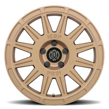 Load image into Gallery viewer, ICON Ricochet 17x8 5x4.5 38mm Offset 6in BS Satin Gold Wheel