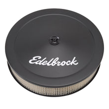 Load image into Gallery viewer, Edelbrock Air Cleaner Pro-Flo Series Round Steel Top Paper Element 14In Dia X 3 75In Dropped Base