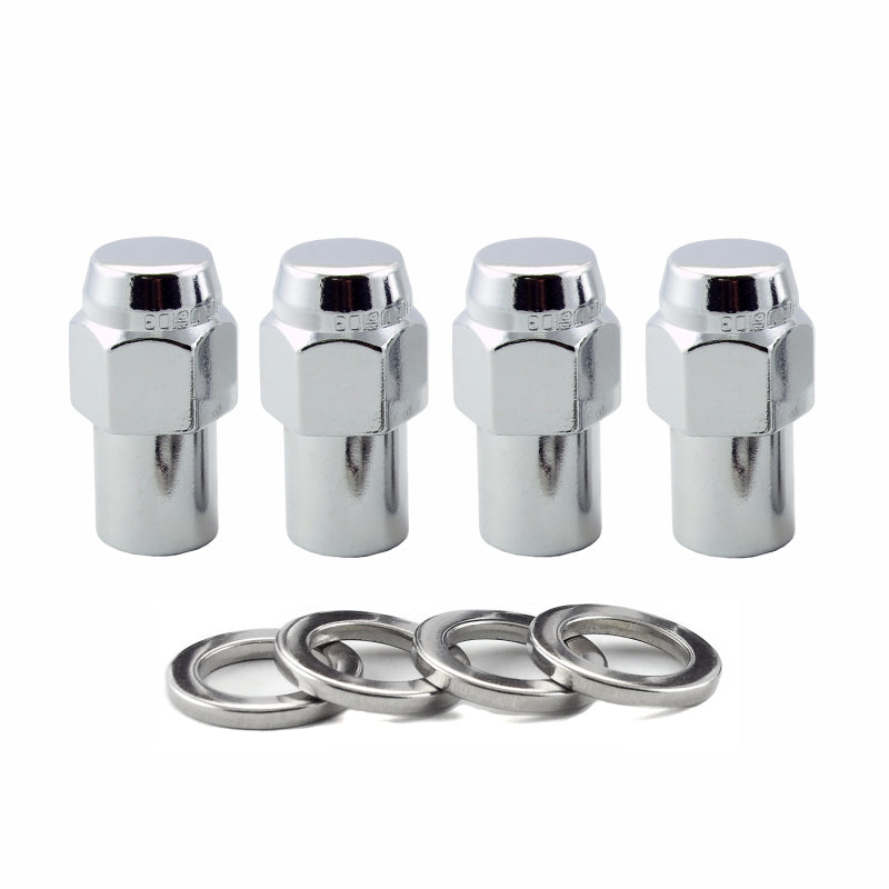 McGard Hex Lug Nut (Reg. Shank - .746in.) M12X1.25 / 13/16 Hex / 1.65in. Length (4-Pack) - Chrome