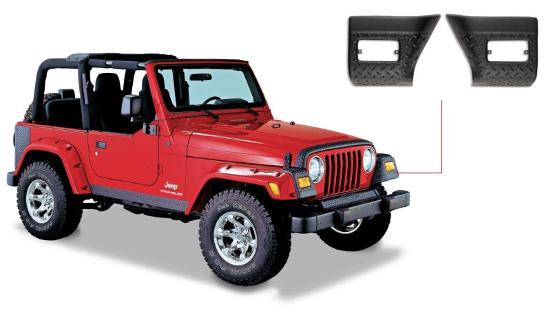 Bushwacker 97-06 Jeep Wrangler Trail Armor Front Corners - Black