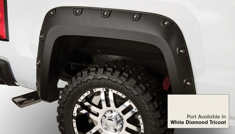 Bushwacker 15-15 GMC Sierra 1500 Boss Pocket Style Flares 4pc 69.3/78.8/97.6in Bed - White Diamond