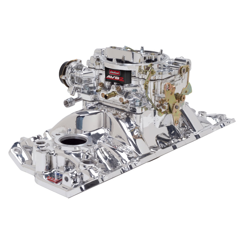 Edelbrock Manifold And Carb Kit Performer Eps Small Block Chevrolet 1957-1986 Endurashine Finish