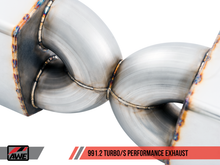 Load image into Gallery viewer, AWE Tuning Porsche 991.2 Turbo Performance Exhaust and High-Flow Cat Sections - For OE Tips