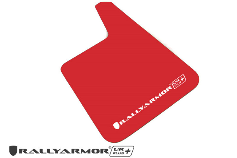 Rally Armor Larger Universal fitment (no hardware) UR Plus Red Mud Flap w/ White Logo