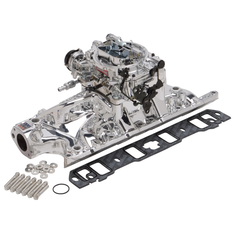 Edelbrock Manifold And Carb Kit Performer RPM Small Block Ford 289-302 Endurashine Finish