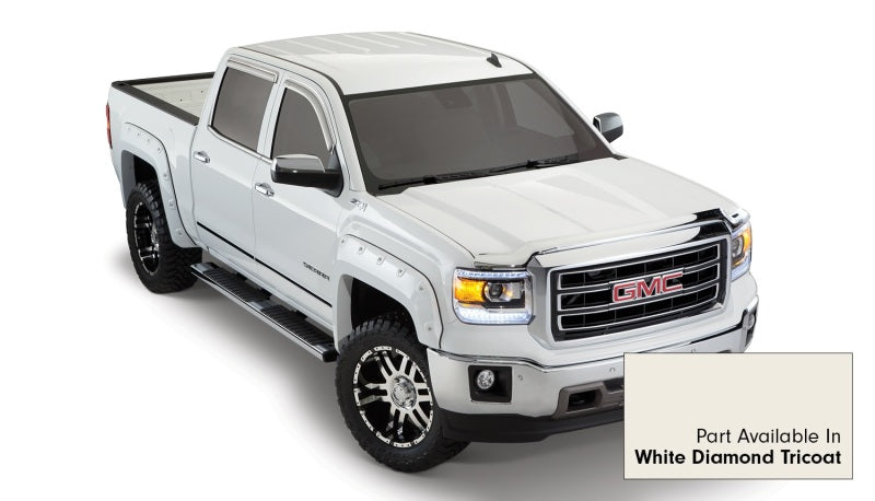 Bushwacker 15-15 GMC Sierra 1500 Boss Pocket Style Flares 4pc 69.3/78.8/97.6in Bed - White Diamond