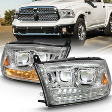 Load image into Gallery viewer, ANZO 2009-2018 Dodge Ram 1500 Led Projector Plank Style Switchback H.L Halo Chrome Amber (OE Style)