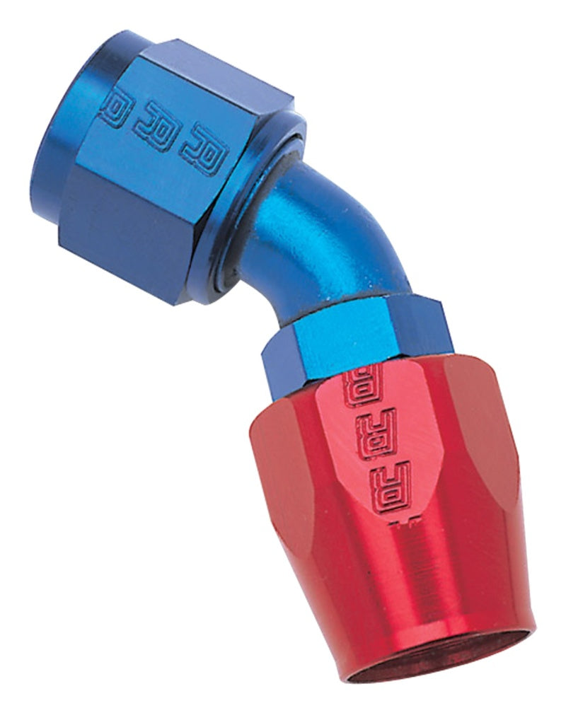 Russell Performance -16 Red/Blue 45 Degree Full Flow Hose End