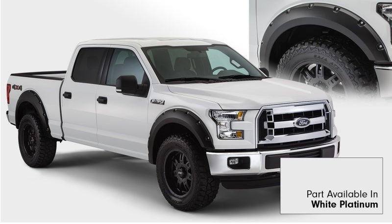 Bushwacker 16-16 Ford F-150 Styleside Pocket Style Flares 4pc 78.9/67.1/97.6in Bed - White Platinum