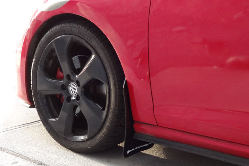 Rally Armor 2015+ VW Golf/GTI/TSI UR Black Mud Flap w/ White Logo
