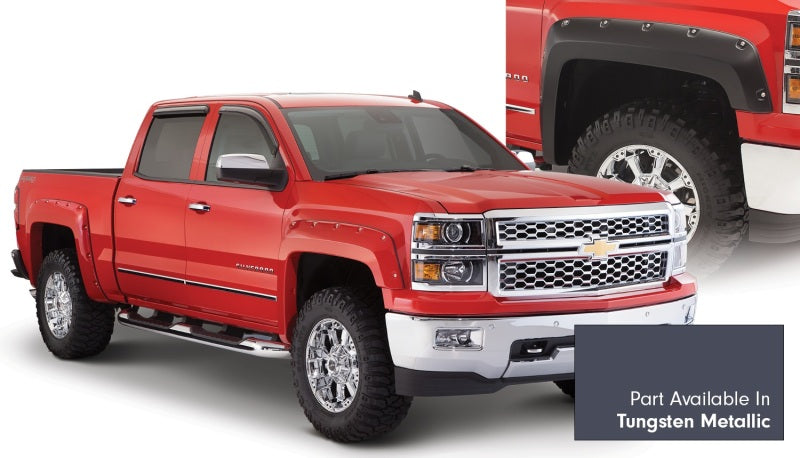 Bushwacker 16-16 Chevy Silverado 1500 Fleetside Pocket Style Flares 4pc - Tungsten