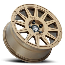 Load image into Gallery viewer, ICON Ricochet 17x8 5x4.5 38mm Offset 6in BS Satin Gold Wheel