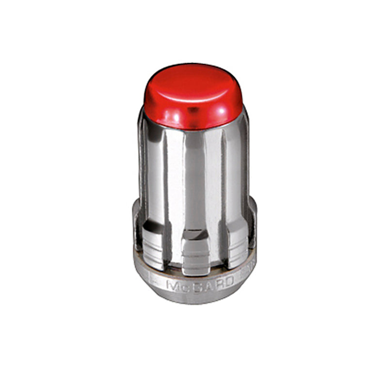 McGard SplineDrive Lug Nut (Cone Seat) 1/2-20 / 1.60in. Length (4-Pack) - Red Cap (Req. Tool)