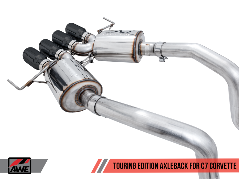 AWE Tuning 14-19 Chevy Corvette C7 Z06/ZR1 (w/o AFM) Touring Edition Axle-Back Exhaust w/Black Tips