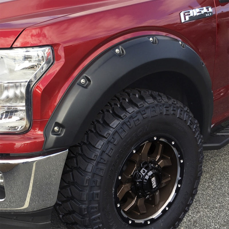 Bushwacker 17-20 Ford F-250 Super Duty / F-350 Super Duty Pocket Style Flares 4pc - Agate Black Met