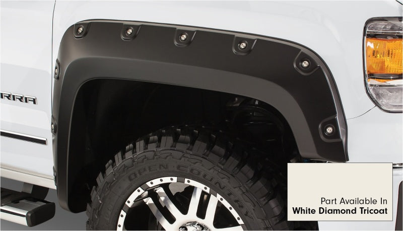 Bushwacker 15-15 GMC Sierra 1500 Boss Pocket Style Flares 4pc 69.3/78.8/97.6in Bed - White Diamond