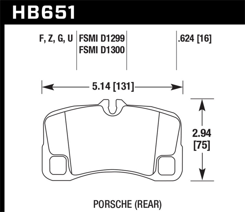 Hawk 07-08 Porsche 911 Turbo/911 GT3/911 GT3 CUP Rear Ceramic Street Brake Pads