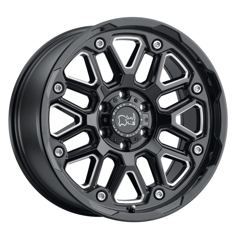 Black Rhino Hollister 17x9.5 6x139.7 ET-18 CB 112.1 Gloss Black w/Milled Spoke Wheel