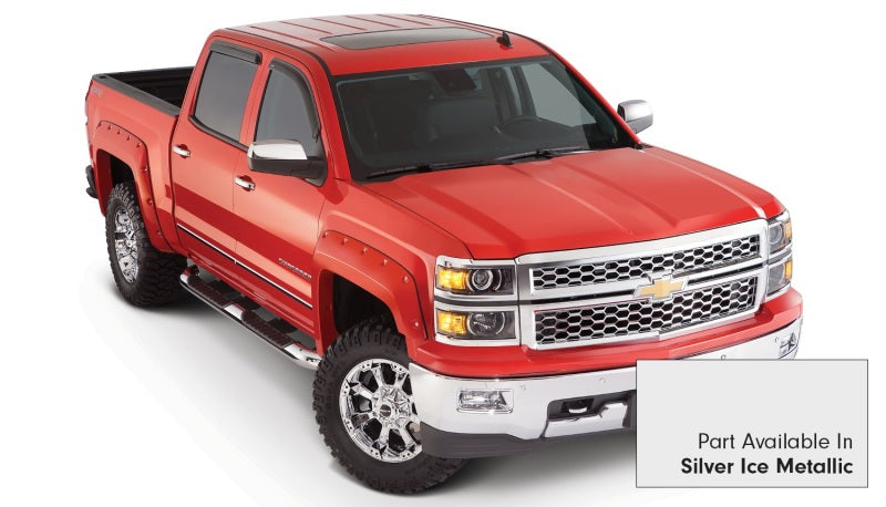 Bushwacker 16-17 Chevy Silverado 1500 Fleetside Pocket Style Flares 4pc - Quicksilver