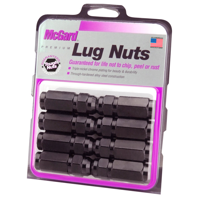 McGard Hex Lug Nut (Cone Seat / Duplex) 9/16-18 / 7/8 Hex / 2.5in. Length (8-Pack) - Black