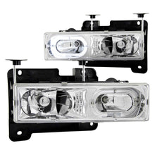 Load image into Gallery viewer, ANZO 1988-1998 Chevrolet C1500 Crystal Headlights Chrome w/ Halo