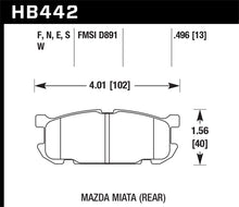 Load image into Gallery viewer, Hawk 01-02 Miata w/ Sport Suspension HPS  Street Rear Brake Pads (D891)