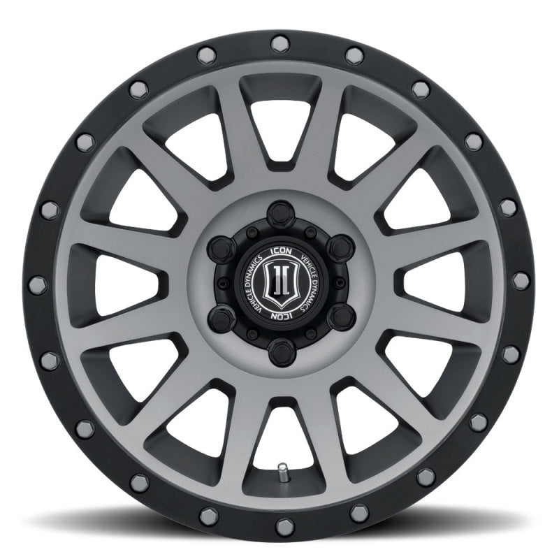 ICON Compression 18x9 5x5 -12mm Offset 4.5in BS Titanium Wheel