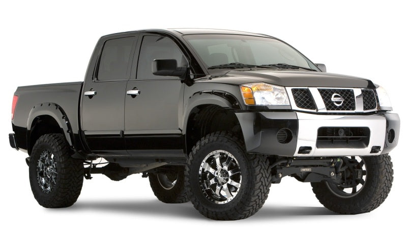 Bushwacker 04-15 Nissan Titan Pocket Style Flares 2pc - Black