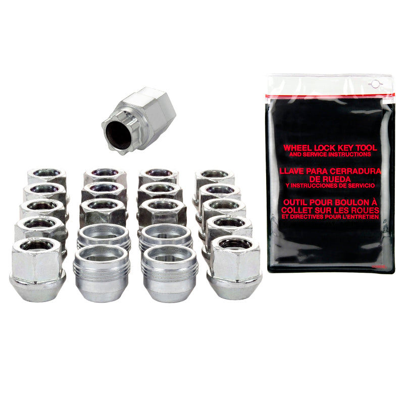 McGard 5 Lug Hex Install Kit w/Locks (Under Hub Cap / Cone Seat Nut) 1/2-20 / 13/16 Hex / .775in L