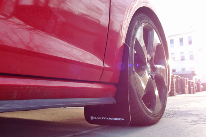 Rally Armor 2015+ VW Golf/GTI/TSI UR Red Mud Flap w/ White Logo