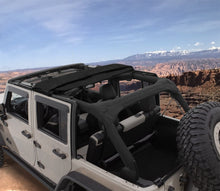 Load image into Gallery viewer, Bushwacker 07-18 Jeep Wrangler JK 2-Door Fastback Trail Armor Twill Flat Back Soft Top - Black