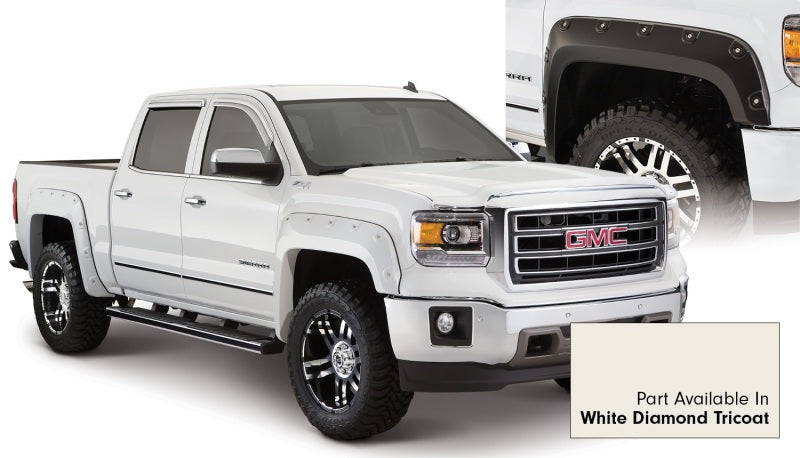 Bushwacker 15-15 GMC Sierra 1500 Boss Pocket Style Flares 4pc 69.3/78.8/97.6in Bed - White Diamond