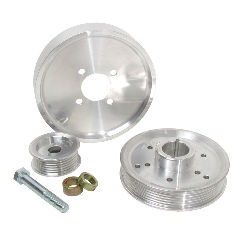 BBK 02-04 Mustang 4.6 GT Underdrive Pulley Kit - Lightweight CNC Billet Aluminum (3pc)