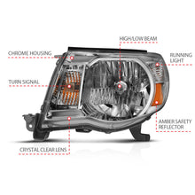 Load image into Gallery viewer, ANZO 2005-2011 Toyota Tacoma Crystal Headlight Chrome Amber