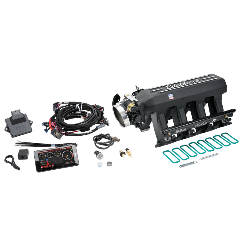 Edelbrock Pro Flo 4 XT EFI System Seq Port LS Gen III/IV Cathedral Port 475 HP Max 29lb/hr Black