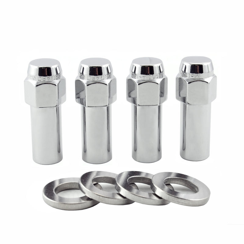 McGard Hex Lug Nut (X-Long Shank) M12X1.5 CTR Washer / 13/16 Hex / 2.27in. Length (4-Pack) - Chrome