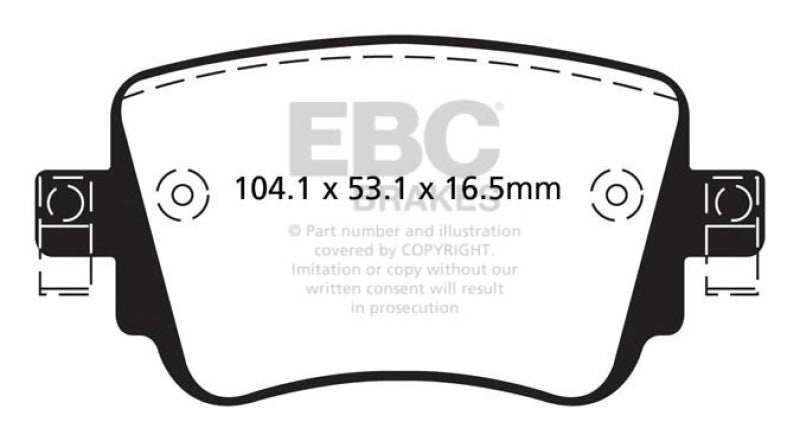 EBC 15+ Volkswagen GTi 2.0 Turbo Ultimax2 Rear Brake Pads