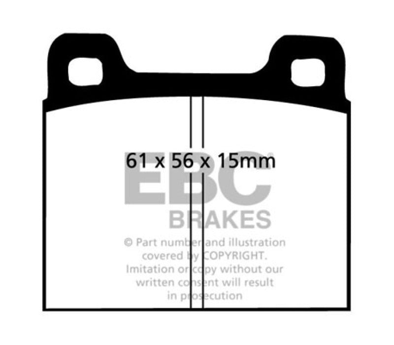 EBC 64-69 Porsche 911 2.0 (M Caliper) (Solid front rotor) Redstuff Front Brake Pads