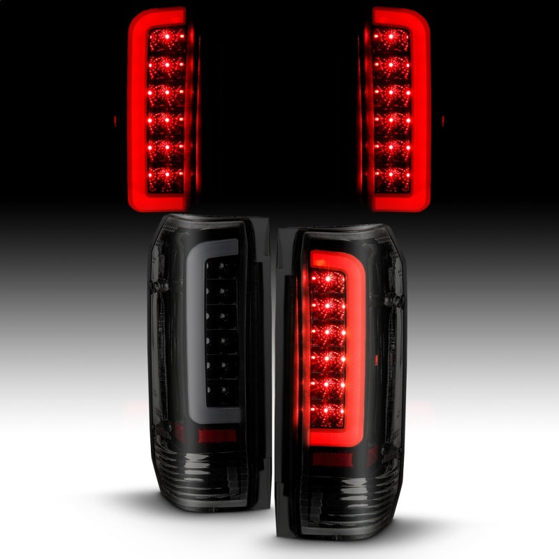 ANZO 1987-1996 Ford F-150 LED Taillights Black Housing Smoke Lens (Pair)